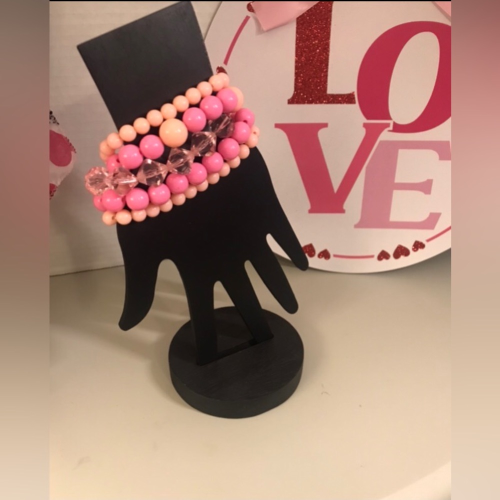 💖 5Pcs Pink Beaded Bracelets NWT